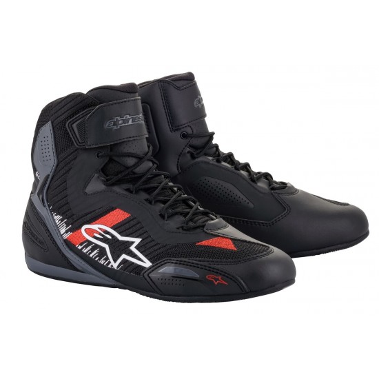 Alpinestars Faster-3 Rideknit Shoes Black Gray Bright Red