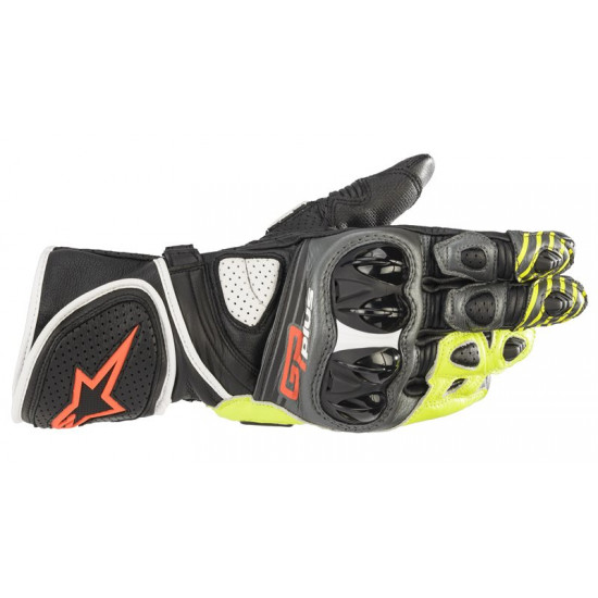 Alpinestars Gp Plus R V2 Gloves Metal Gray Black Yell Red Fluo