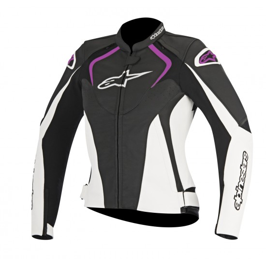 Alpinestars Stella Jaws Cuir Noir Blanc Fuchsia