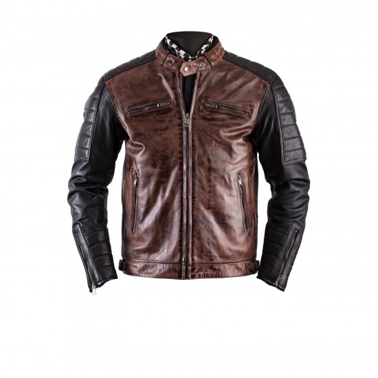 Helstons Cruiser Cuir Rag Camel-noir
